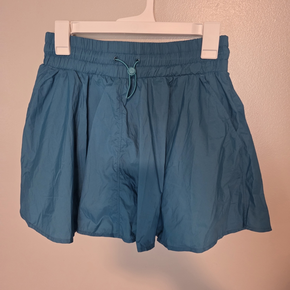Thrive Societe Women's Teal Elastic-Waist Skort with Drawstring